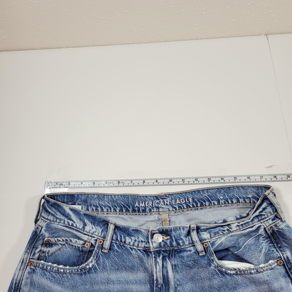 American Eagle Women's Jeans Super High Rise Baggy Wide Leg Size 16 Long Blue - Picture 3 of 11